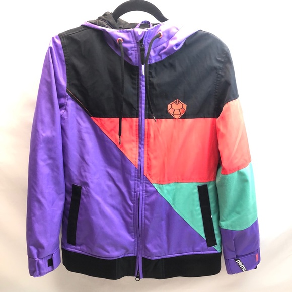 Nomis Jacket Snowboard Ski Waterproof Insulated Purple Logo - Picture 2 of 10